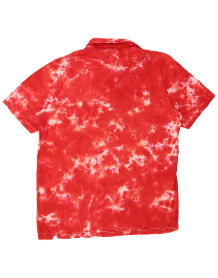 PUMA Polo para hombre grande rojo teñido anudado