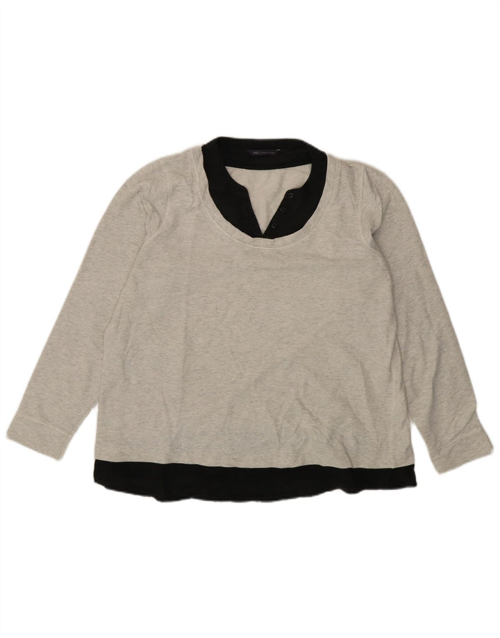 Marks & Spencer Sudadera tipo jersey para mujer UK 46 Grande Gris Colorblock