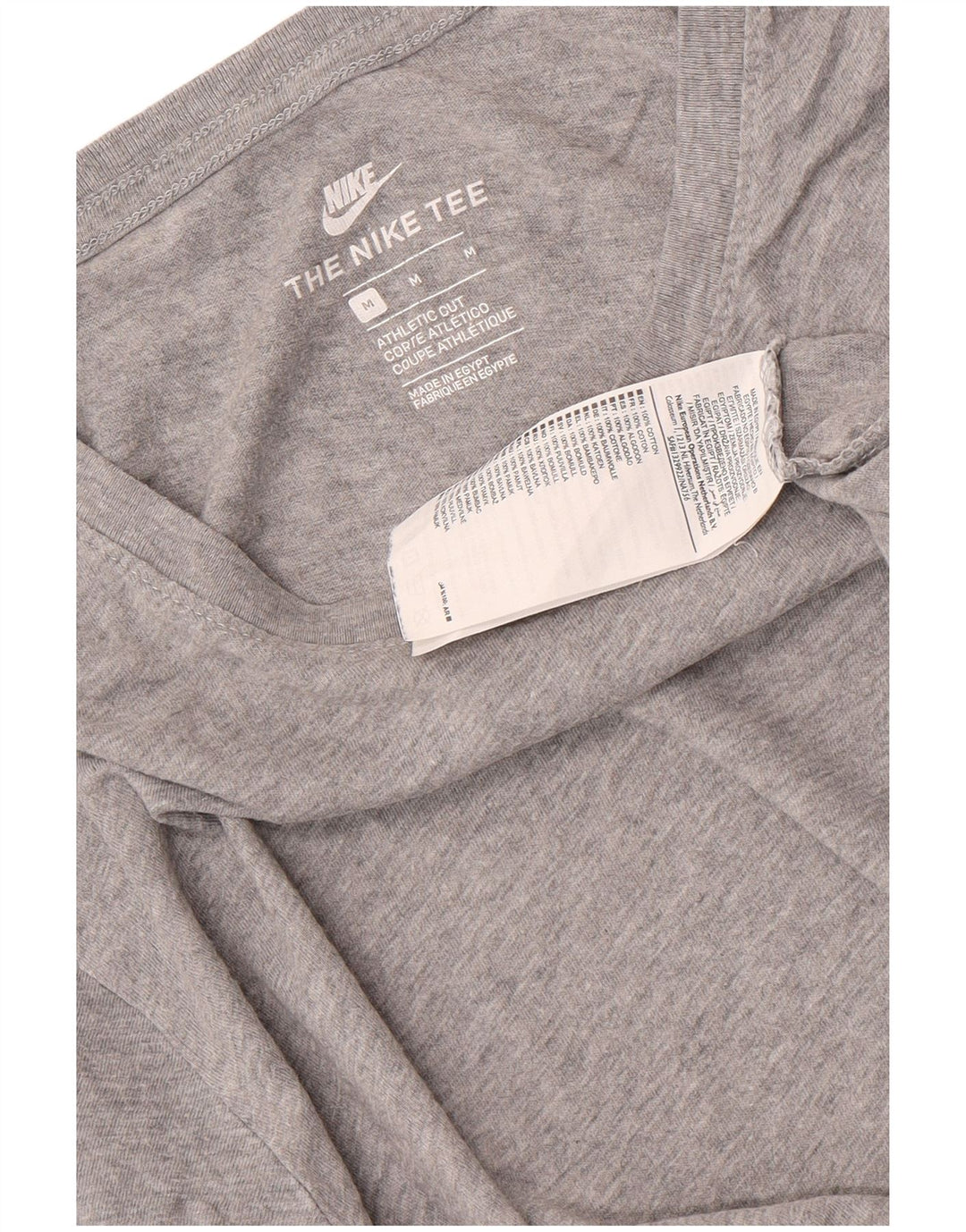 Nike Camiseta de corte atlético para hombre Top de algodón moteado gris medio