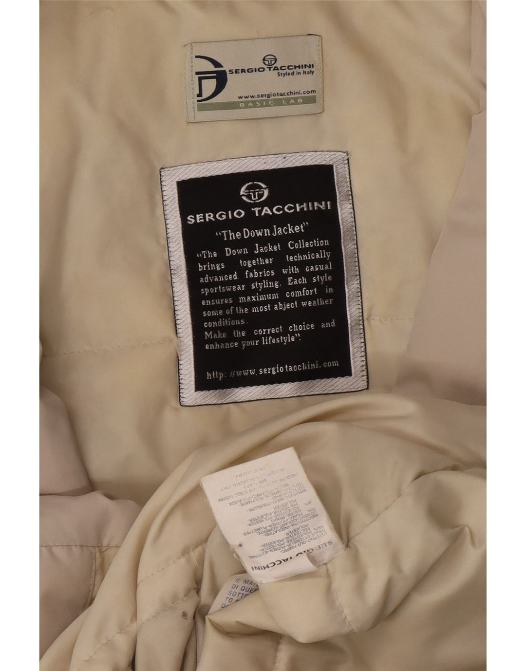 Sergio Tacchini Abrigo acolchado para mujer IT 46 Poliéster beige grande