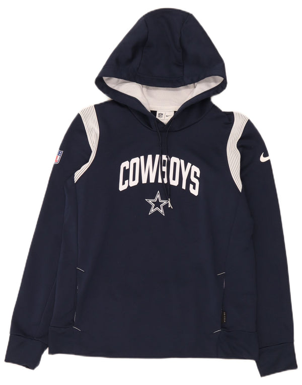 Nike Dallas Cowboys Sudadera con capucha estampada para hombre, talla pequeña, color azul marino