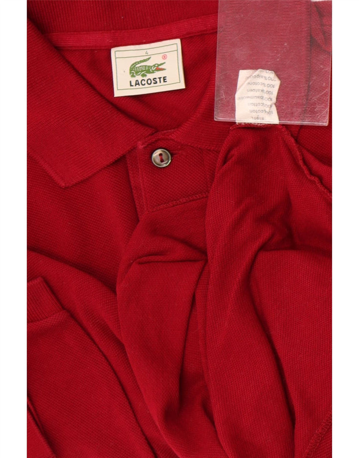 Polo Lacoste para hombre talla 4 mediano algodón rojo