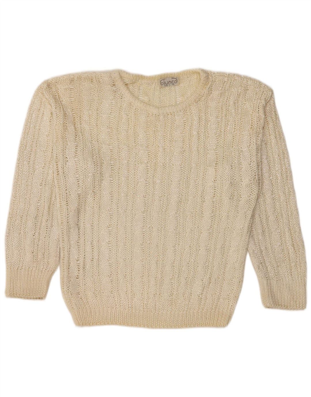 Giunco - Jersey de cuello redondo para mujer, talla 40, color blanco apagado