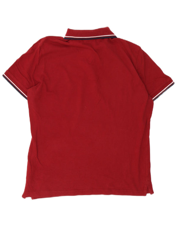 Diadora Polo De Algodón A Rayas Burdeos Medio Hombre