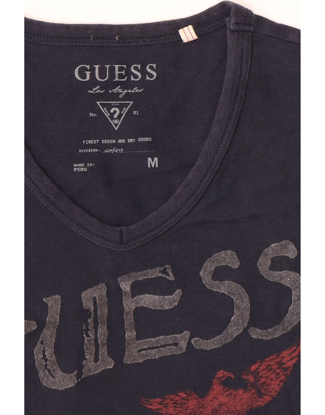 Guess Camiseta Gráfica Para Hombre Top Medium Azul Marino