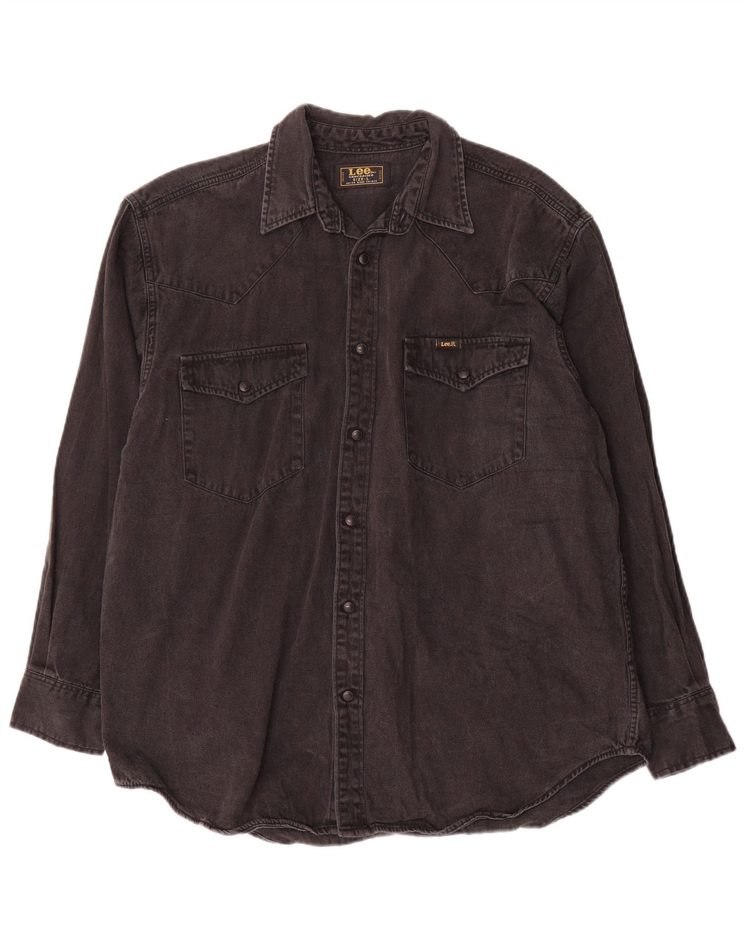 Camisa vaquera Lee para hombre, talla grande, algodón negro
