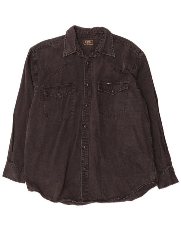 Lee Mens Denim Shirt Large Black Cotton