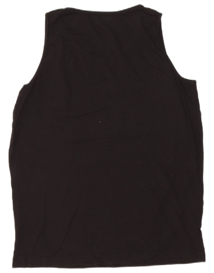 Kappa Hombre Chaleco Top Grande Negro Algodón