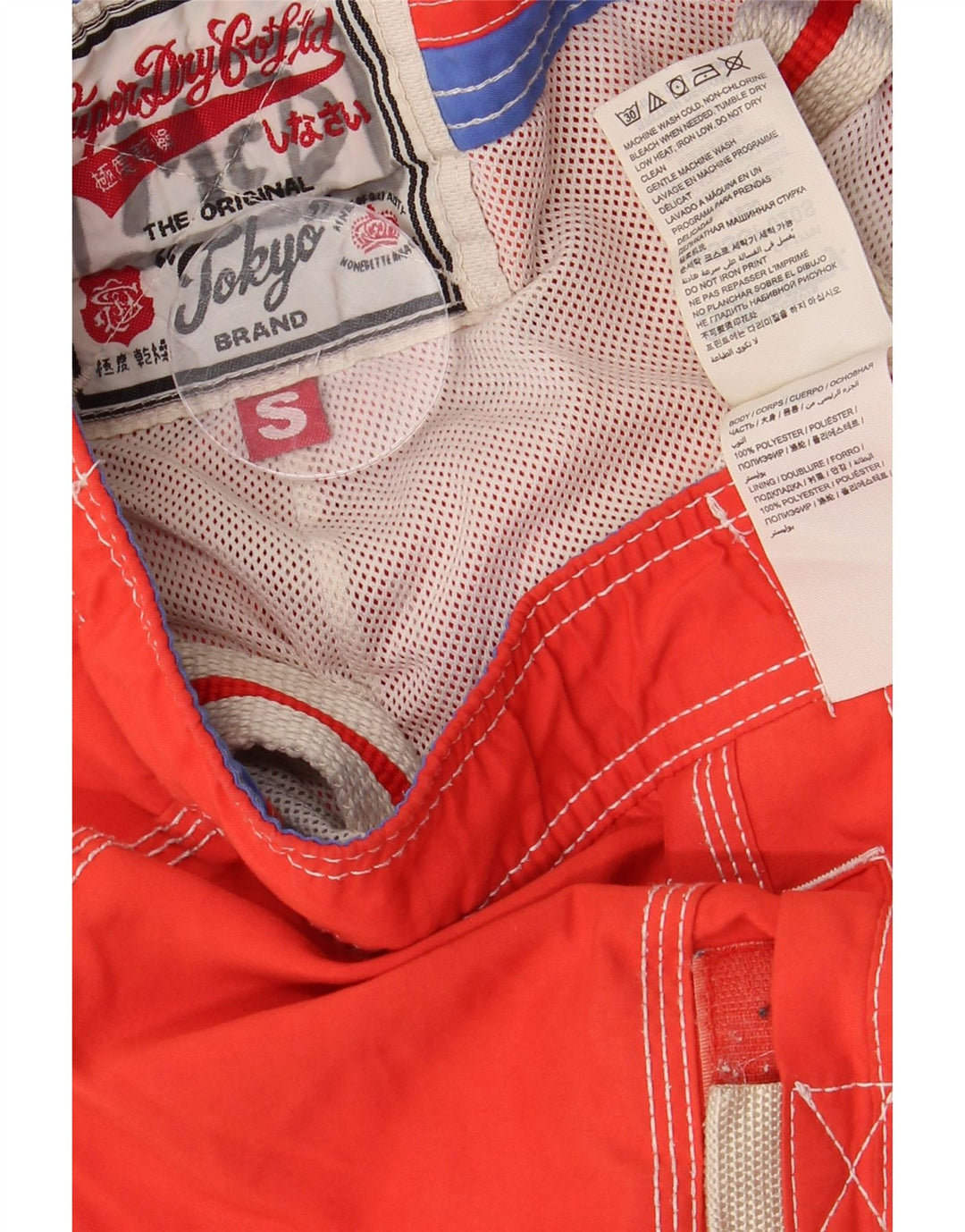 SUPERDRY Hombre Bañador con estampado gráfico Small Red Colourblock Poliéster