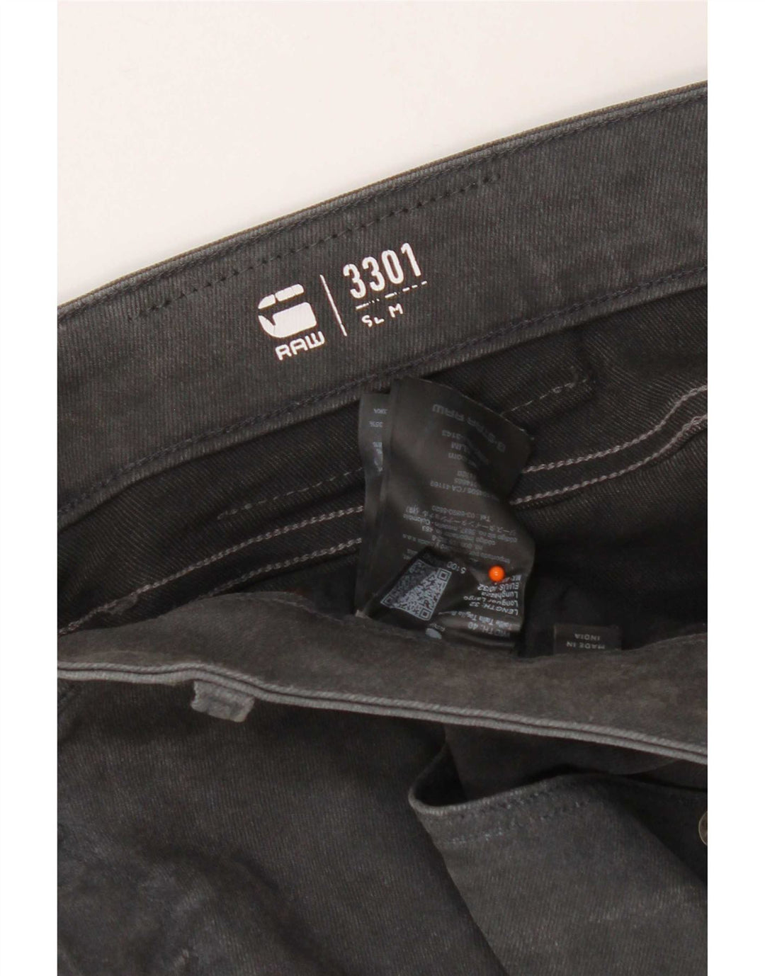 G-Star Hombre 3301 Slim Jeans W40 L32 Algodón Gris