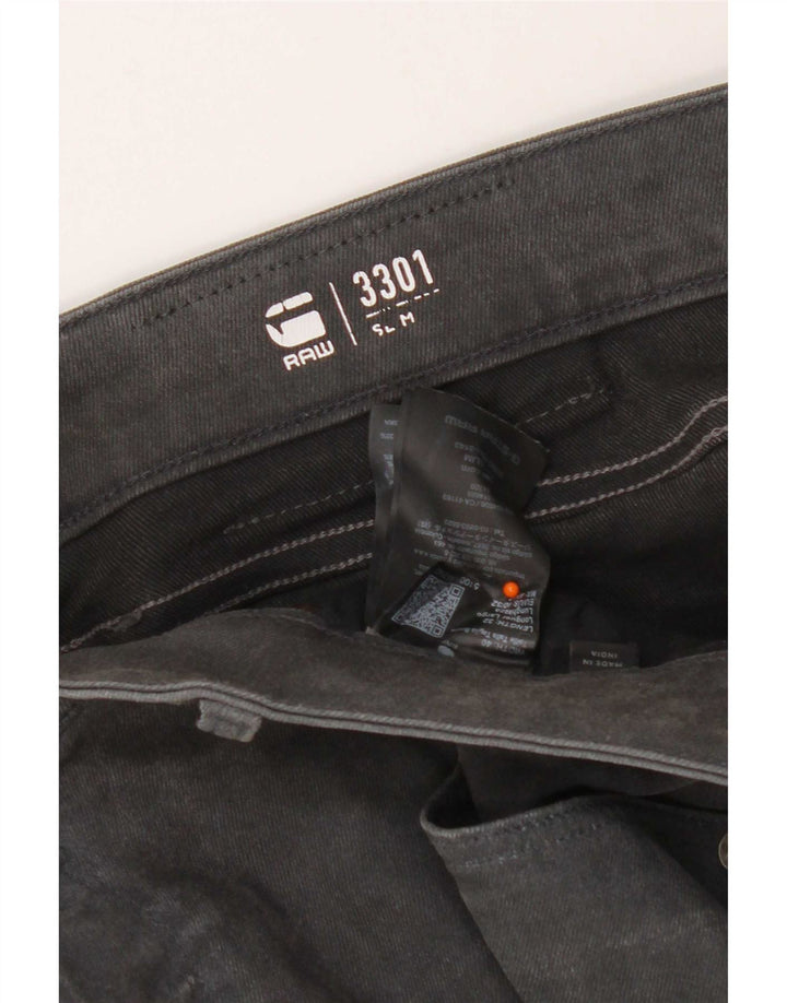 G-Star Hombre 3301 Slim Jeans W40 L32 Algodón Gris