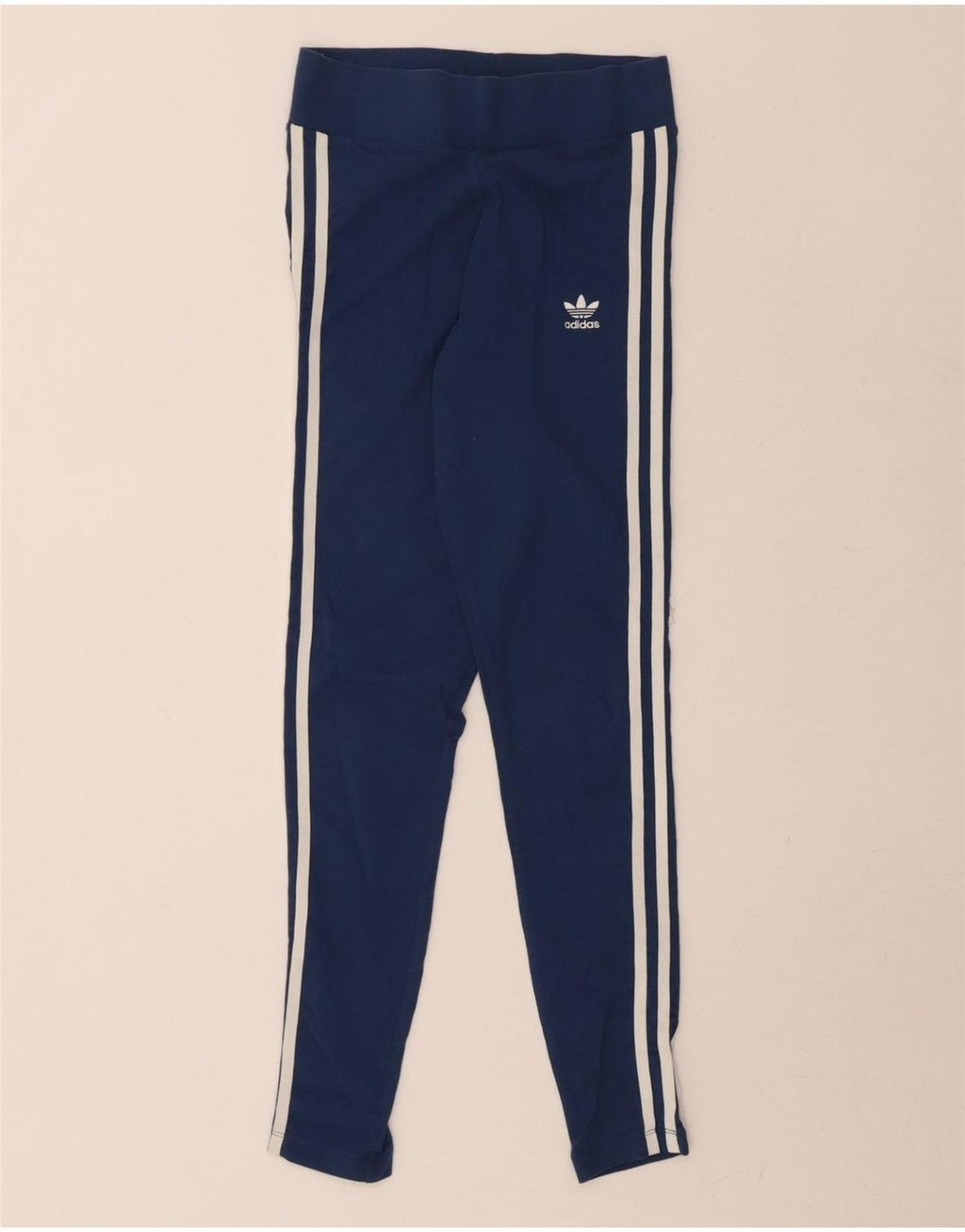 ADIDAS Womens Leggings UK 8 Small  Navy Blue Cotton Vintage Adidas and Second-Hand Adidas from Messina Hembry 