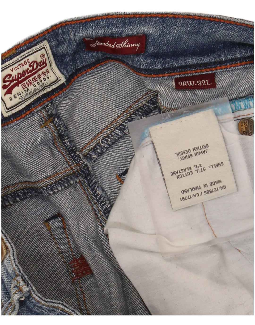 Superdry Jeans Ajustados Desgastados Estándar Para Mujer W26 L32 Algodón Azul