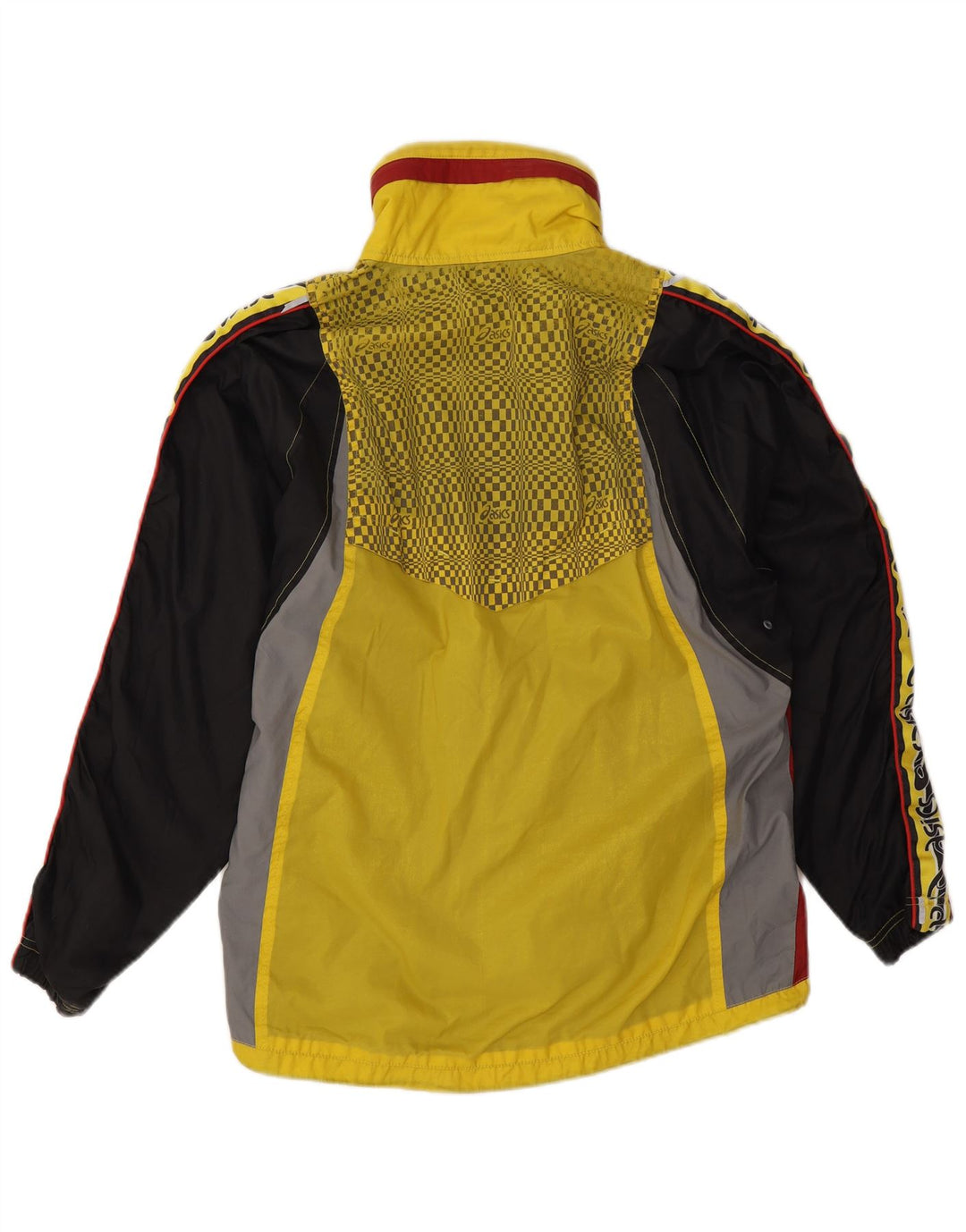 Asics Chaqueta impermeable gráfica para hombre UK 38 Medium Yellow Colourblock