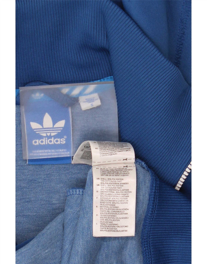 Adidas Hombre Zip Sudadera Con Capucha Suéter Pequeño Azul Poliéster