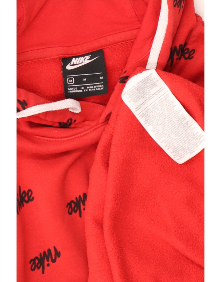 Nike Jersey con capucha y gráfico gráfico de algodón rojo mediano para hombre