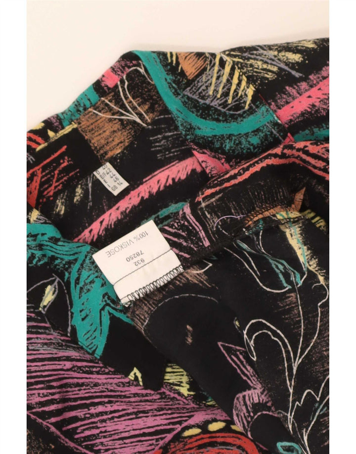 Vintage mujer camisa blusa Reino Unido 14 gran patchwork multicolor viscosa