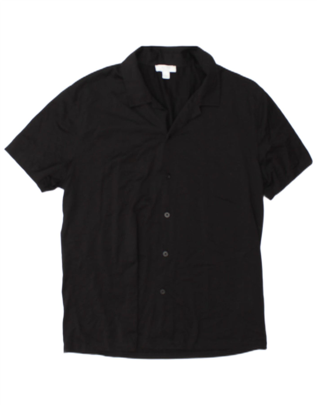 Reiss Camisa de manga corta para hombre, talla grande, algodón negro