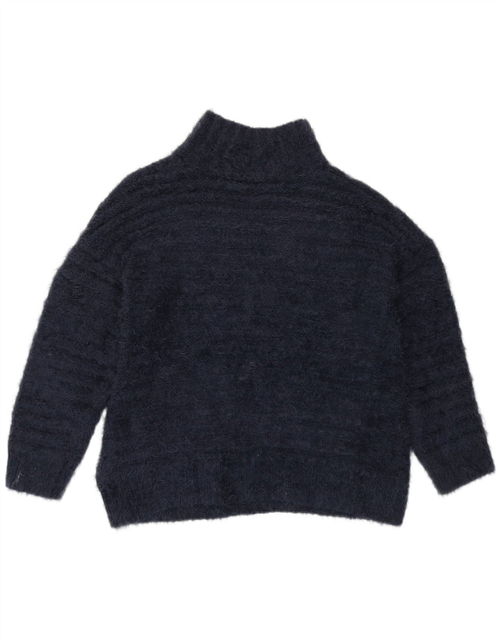 MARKS & SPENCER Suéter tipo jersey con cuello alto para mujer Reino Unido 44 Azul marino mediano
