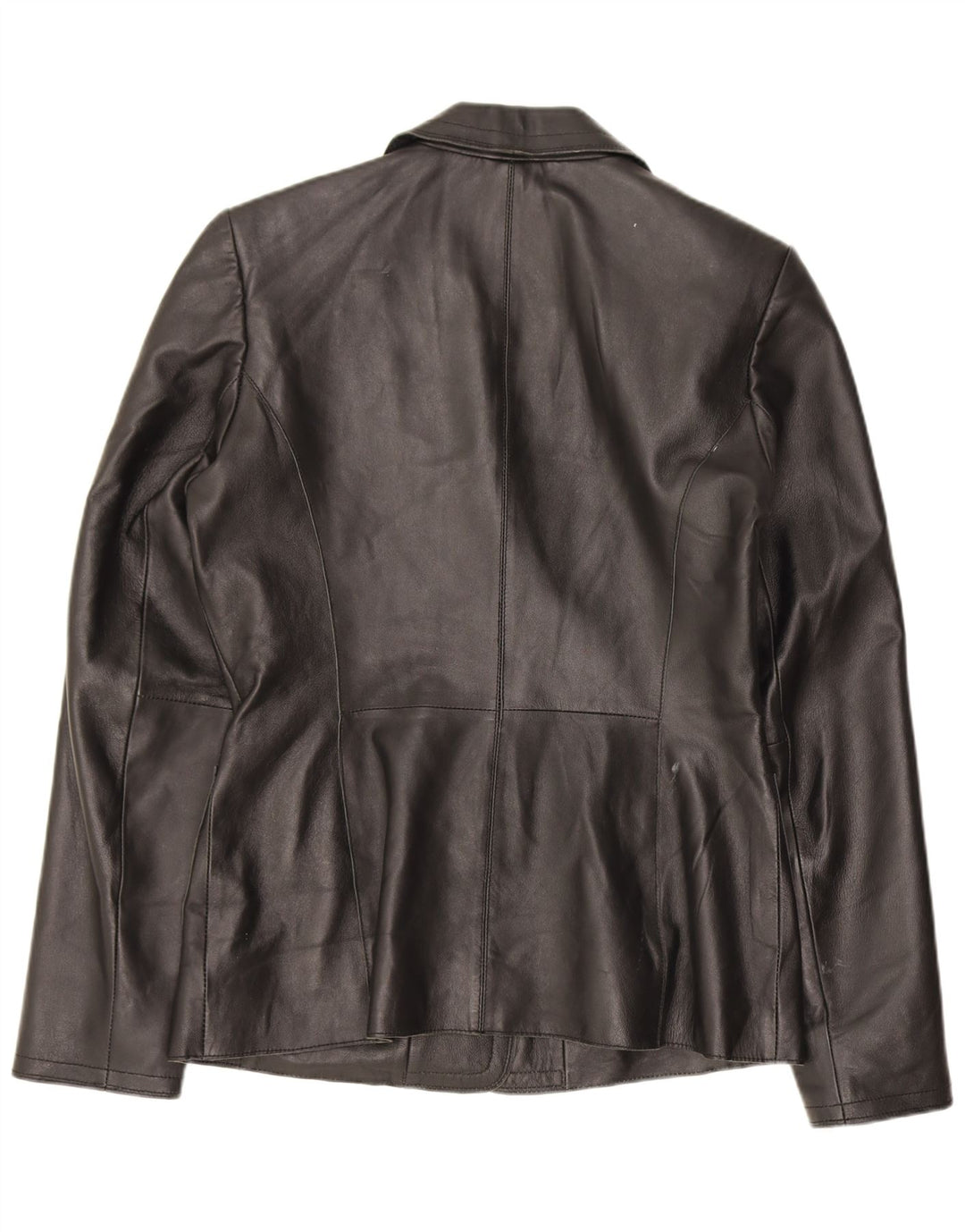 Cofi Chaqueta Blazer de Cuero con 2 Botones para Mujer UK 12 Medium Black
