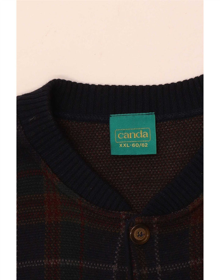 Canda Suéter tipo cárdigan para hombre 2XL Acrílico a cuadros multicolor