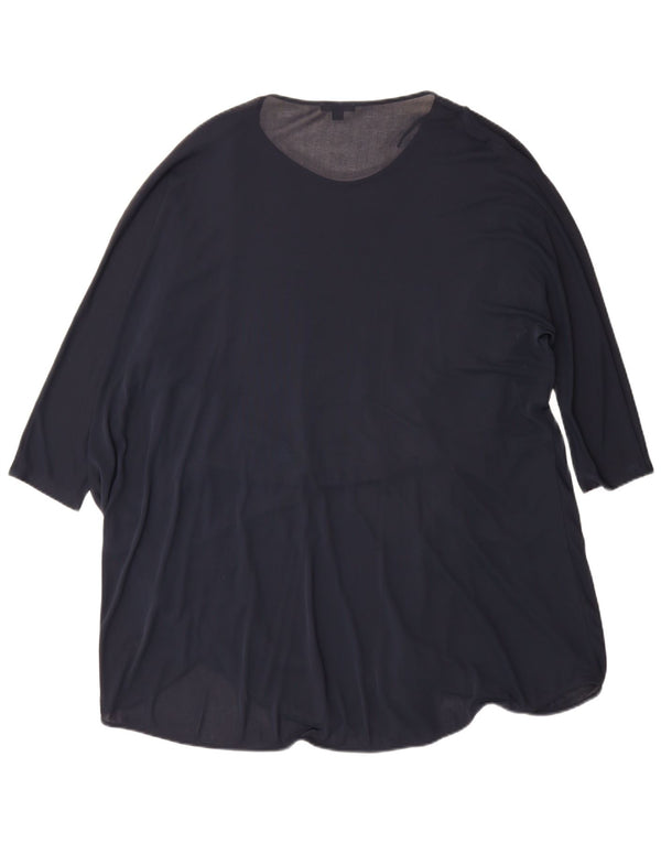 Vestido tipo túnica extragrande con manga 3/4 para mujer Cos UK 40 Acetato azul marino mediano