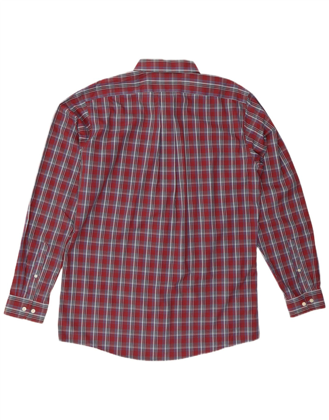 Eddie Bauer Camisa alta de corte clásico para hombre Algodón a cuadros burdeos grande
