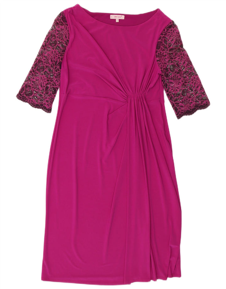 PER UNA Vestido tubo de manga 3/4 para mujer UK 44 Poliéster rosa grande