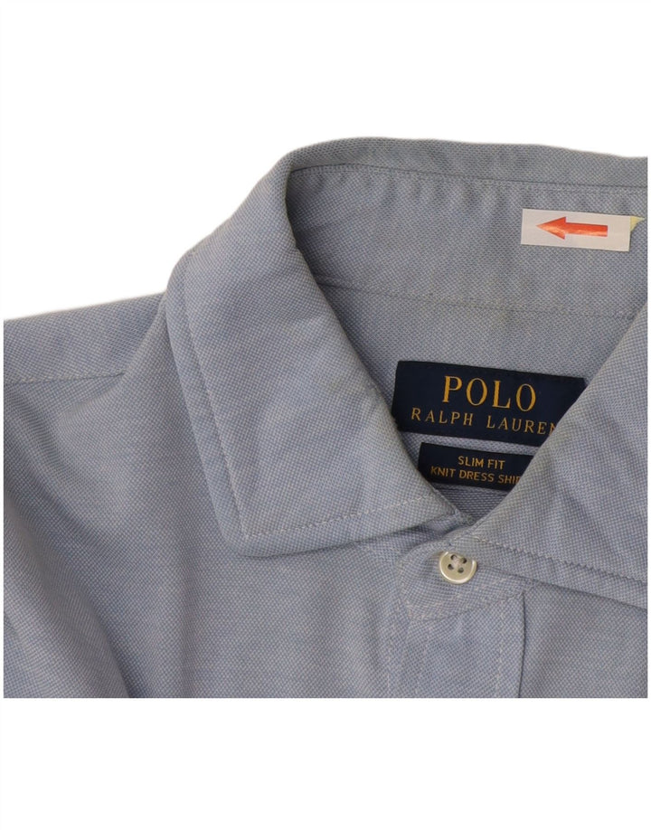 Camisa Ralph Lauren Hombre Slim Fit Algodón Azul Medio