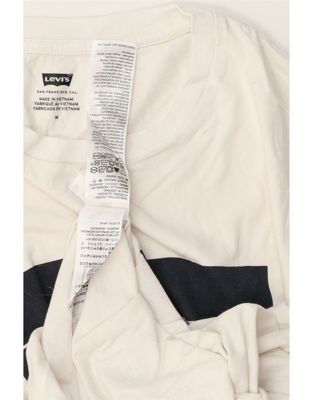 Levi's Camiseta gráfica para hombre Top mediano de algodón blanco