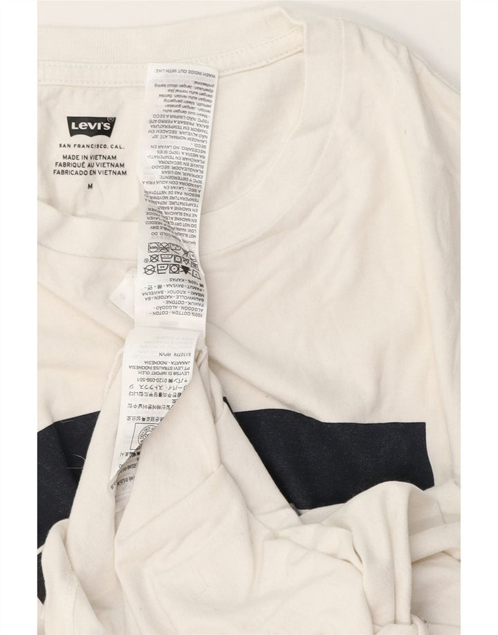 Levi's Camiseta gráfica para hombre Top mediano de algodón blanco