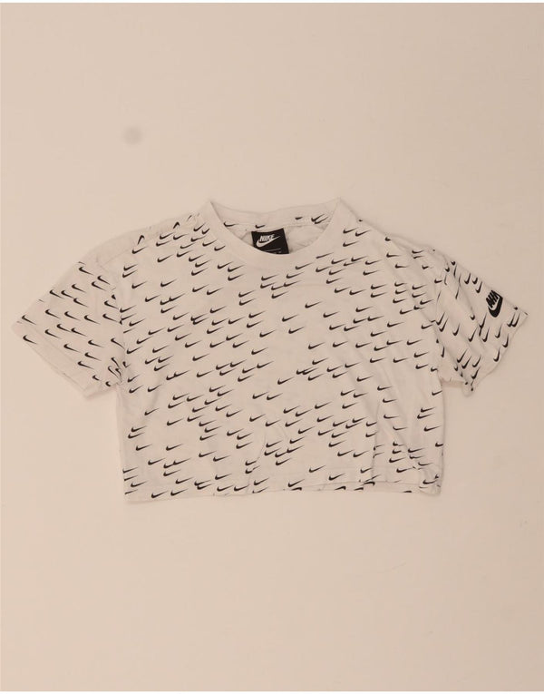 Nike Camiseta corta gráfica para mujer UK 6 XS Algodón blanco