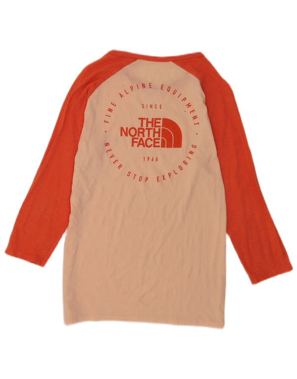 The North Face Womens Graphic Top 3/4 Sleeve UK 12 Medium Pink Colourblock