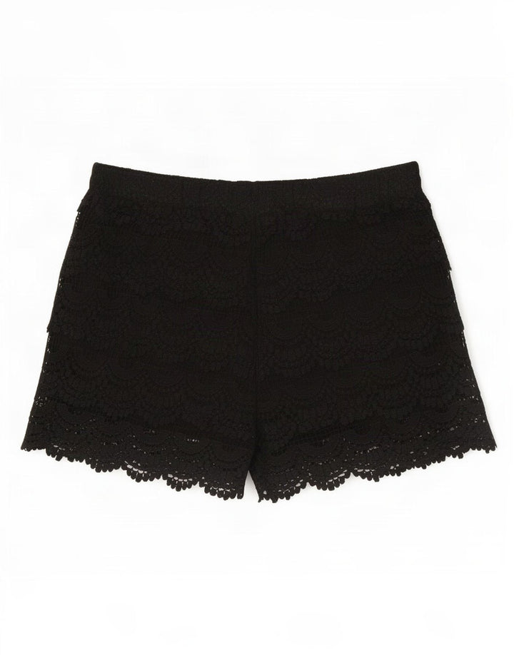 Zara Mujer Pantalones Cortos Casuales Pequeño W26 Negro