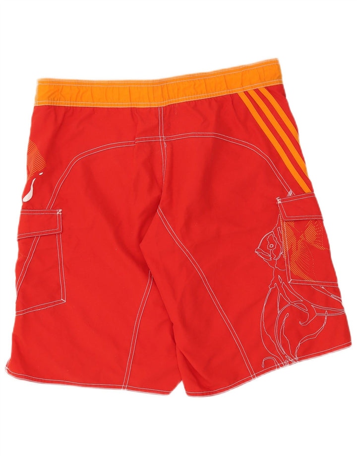 Adidas Hombre Shorts De Baño Gráficos Poliéster Color Block Rojo Medio