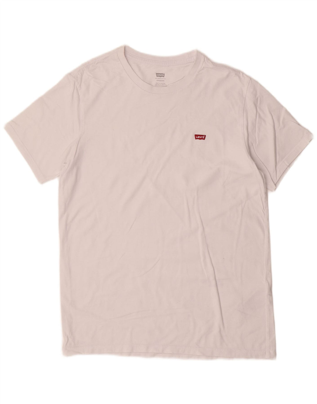 Levi's Camiseta estándar para hombre Top mediano de algodón blanco