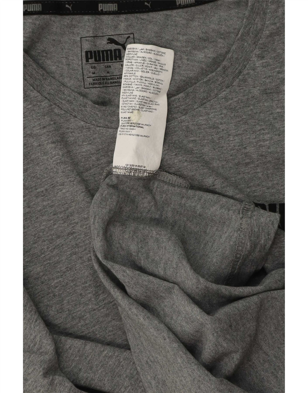Camiseta Puma Hombre Top Gris Medio Algodón