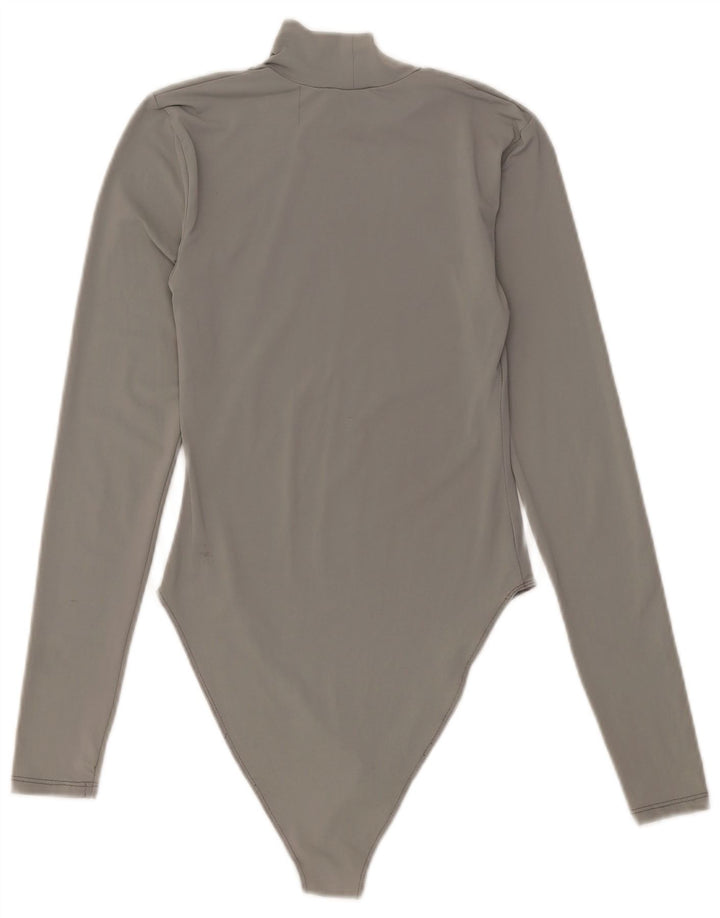 Zara Body Manga Larga Mujer UK 42 Nylon Gris Medio