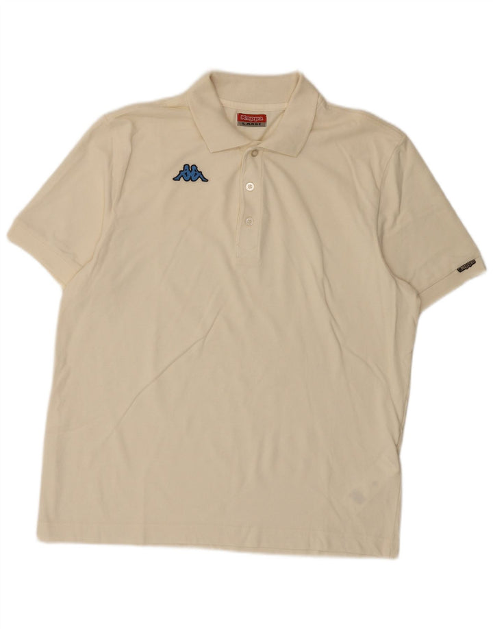 Kappa Polo Hombre Grande Blanco Algodón