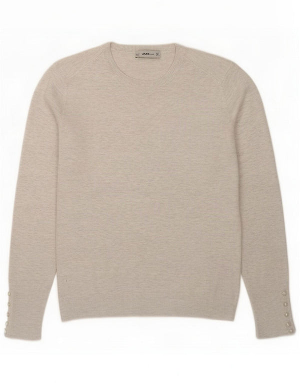 Zara Suéter tipo jersey con cuello redondo para mujer UK 44 Grande Viscosa moteada gris  Descripción del producto Tamaño de la etiqueta: