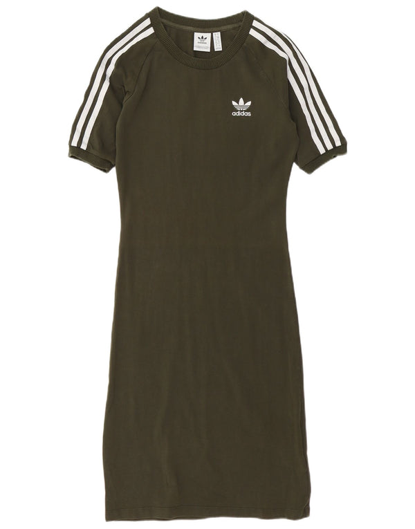 Adidas Vestido tipo camiseta para mujer UK 10 Small Green Cotton