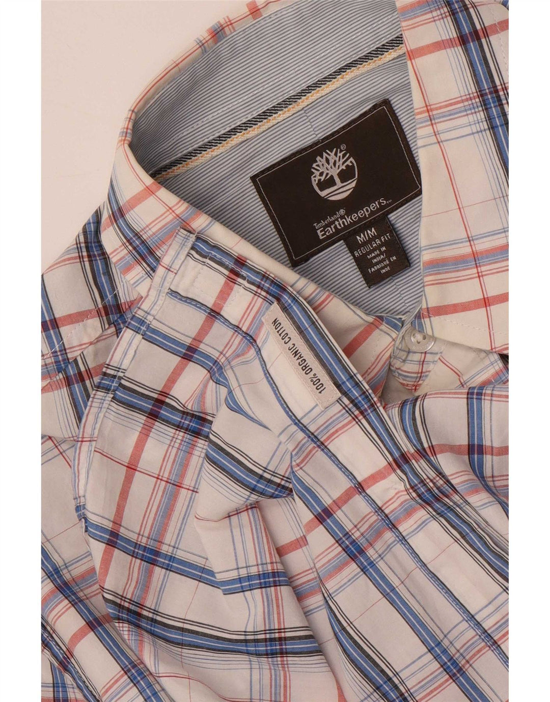 Timberland Camisa Regular Fit para Hombre Algodón A Cuadros Blanco Mediano
