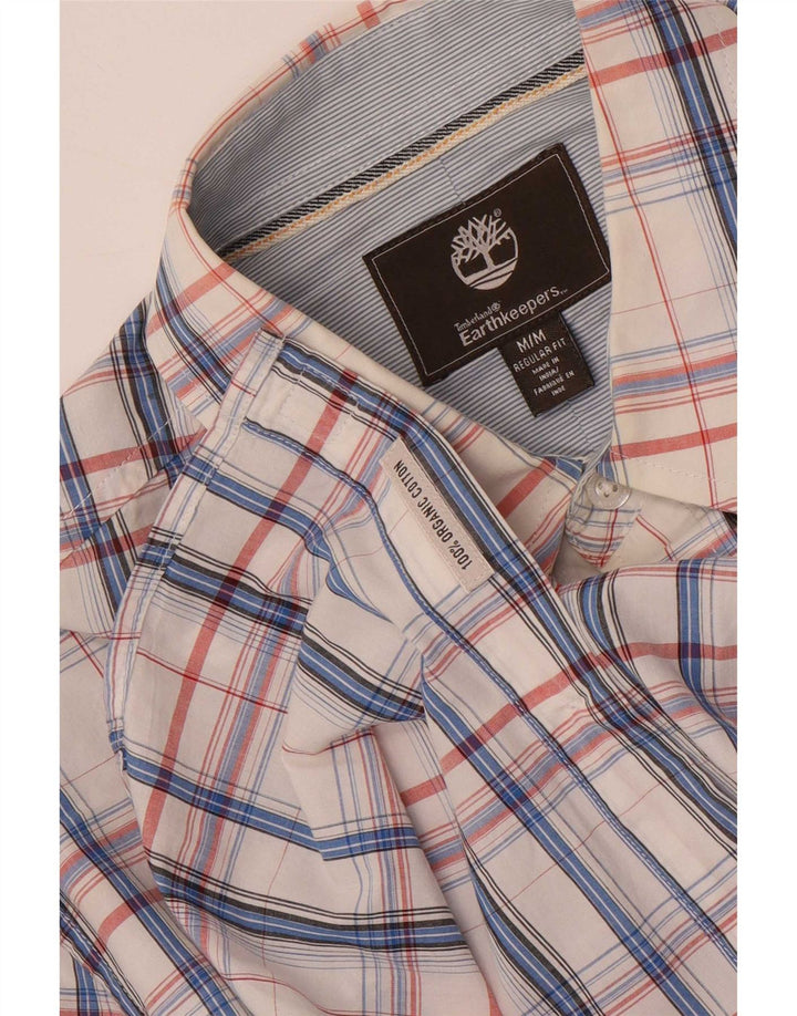 Timberland Camisa Regular Fit para Hombre Algodón A Cuadros Blanco Mediano