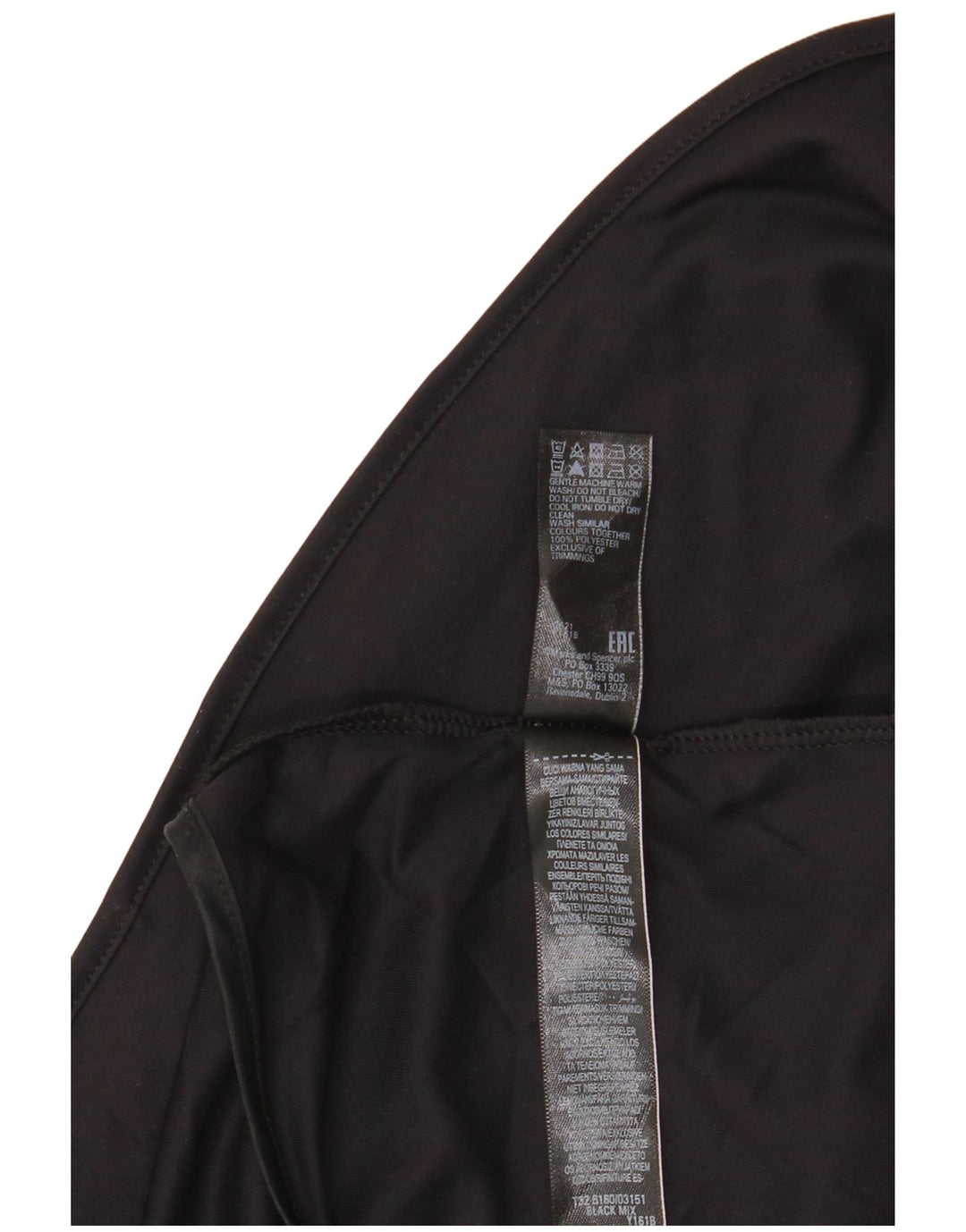 Marks & Spencer Vestido lencero para mujer UK 40 XL Poliéster negro