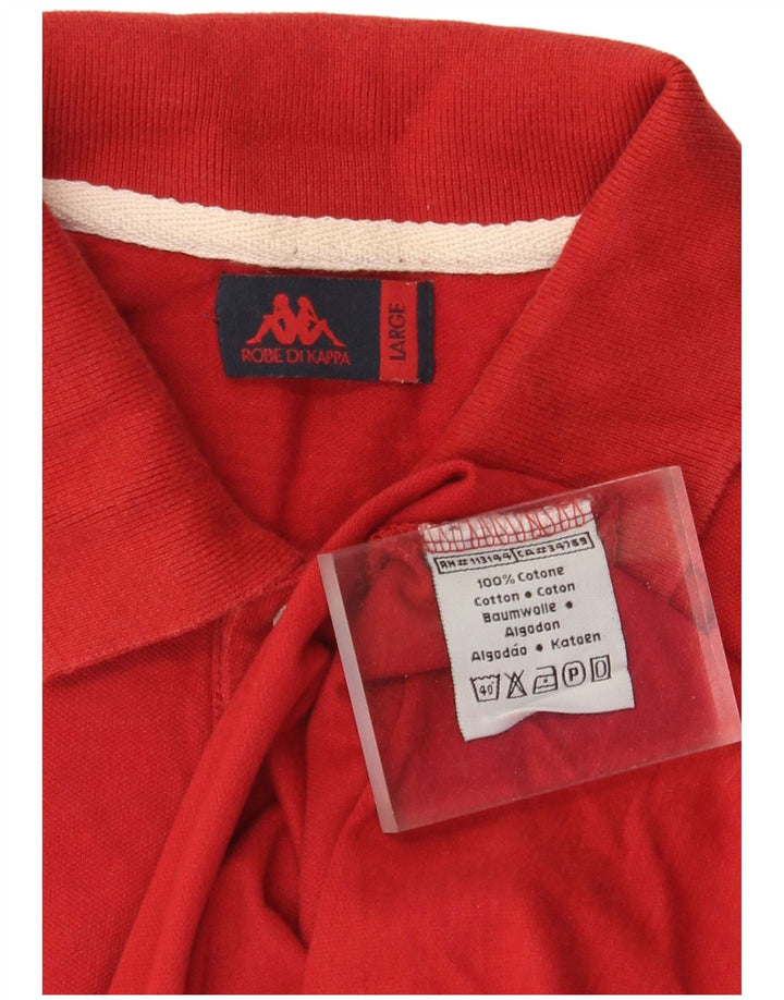Kappa Polo Hombre Grande Rojo Algodón