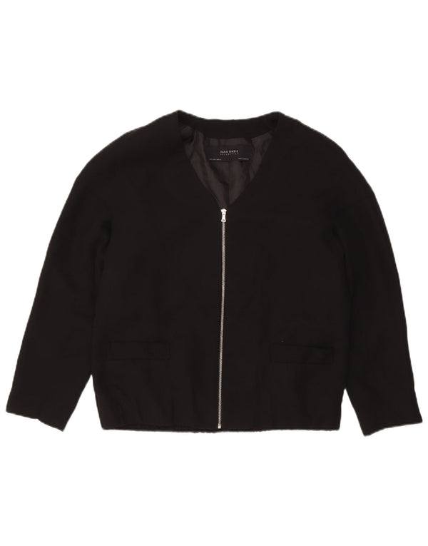 Zara Mujer Blazer Chaqueta UK 10 Small Negro