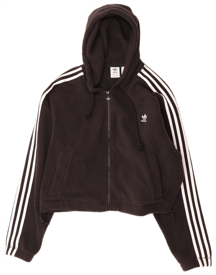 ADIDAS Suéter con capucha y cremallera extragrande Primegreen para mujer Reino Unido 40 Grande Negro