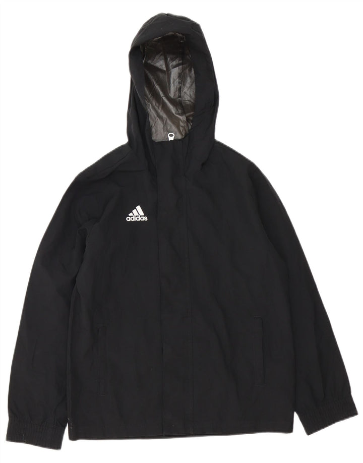 ADIDAS Chubasquero con capucha para niño 9-10 años Negro Poliéster