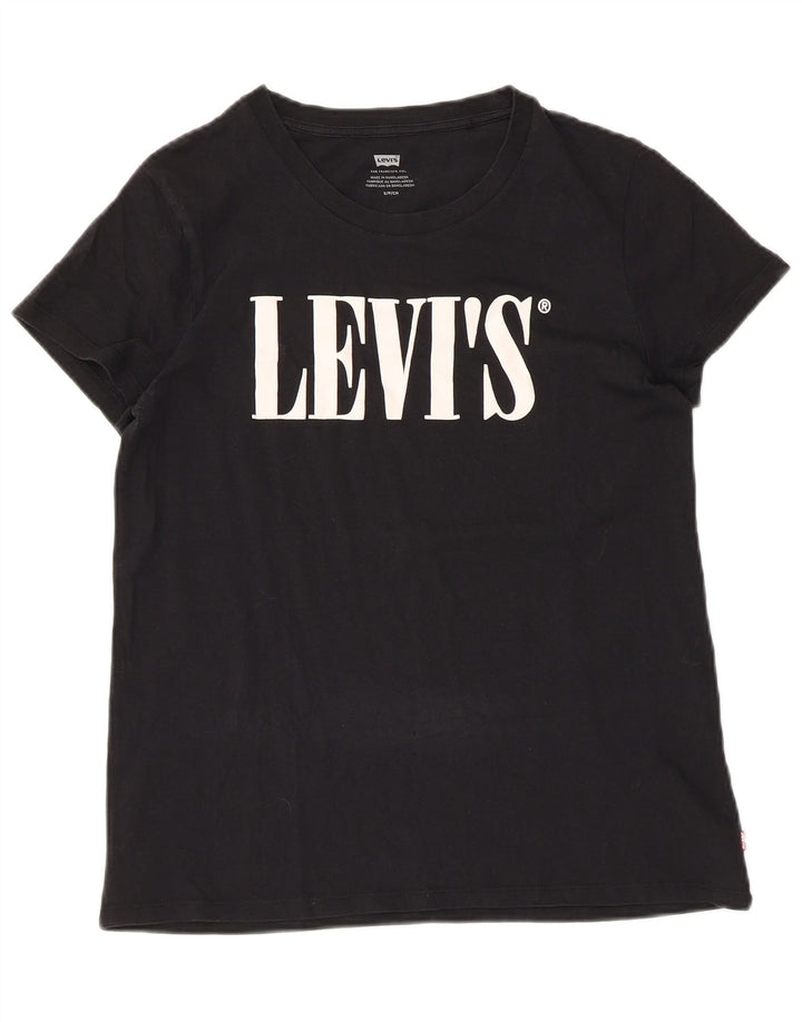 Levi's Camiseta gráfica para mujer Top UK 10 Small Black