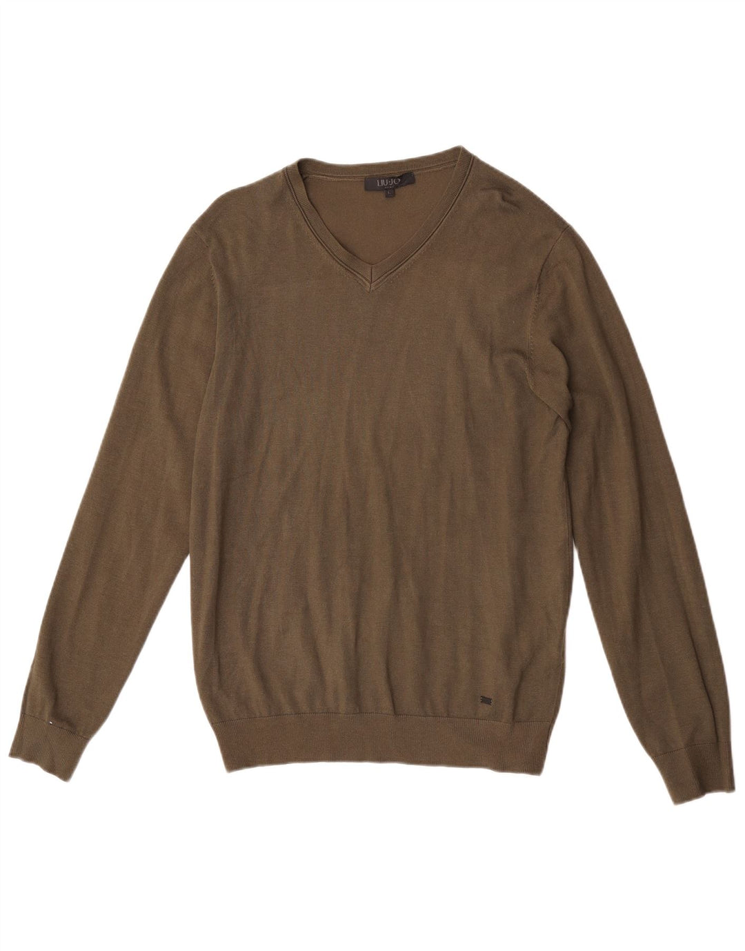 Liu Jo Jersey con Cuello en V de Viscosa Caqui para Hombre